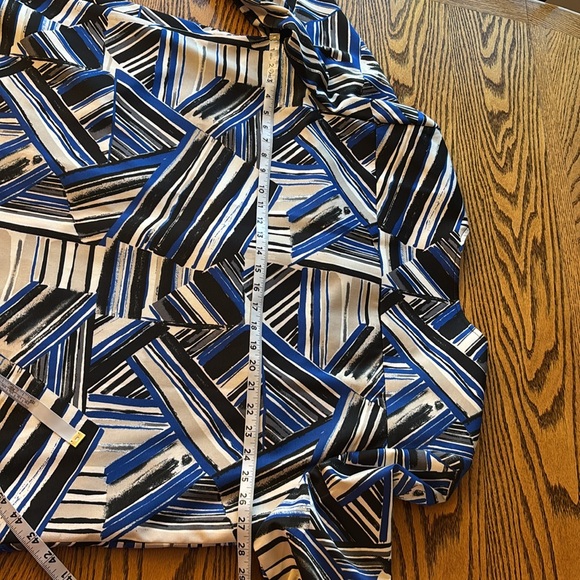 Kasper long modest royal blue, white and black dress jacket - Picture 7 of 10